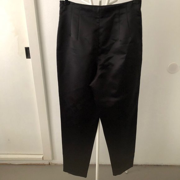 JENNI MAX NYC BLACK SATIN PANTS 12 NWOT - Picture 2 of 6